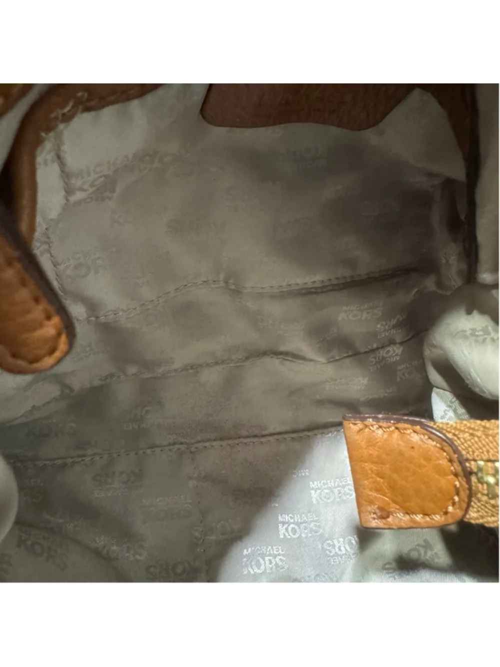 Michael Kors Brown Pebbled Leather Satchel Crossbody Bag Gold Hardware